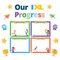 Our IXL Progress 18PC Dry Erase Bulletin Board Set, Header, Write-On Wipe-Off Posters, and Colorful Cardstock Cutouts, Goal Trackers Charts and Teacher Supplies for Classroom Management